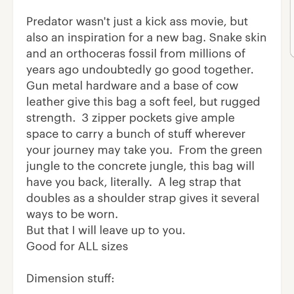 *SOLD* Jungle Tribe 'Predator' - leather hip bag - Picture 5 of 7